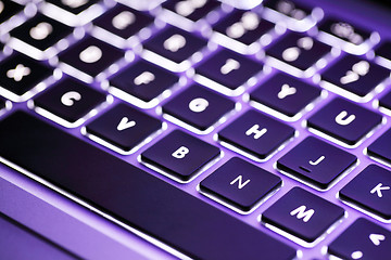 Image showing Illuminated computer keyboard 