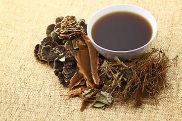 Image showing Chinese traditional herbs medicine drink