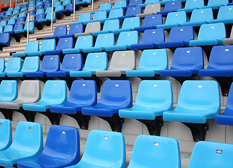 Image showing Blue seats at stadium 