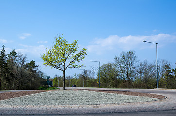 Image showing Roundabout with single tree