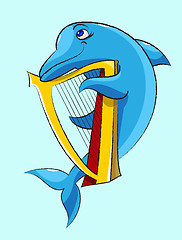 Image showing Dolphin - harpist