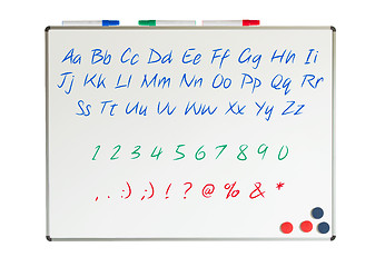 Image showing Letters, numbers and punctuation marks