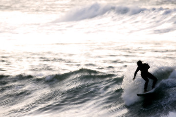 Image showing Surfer at Sunset