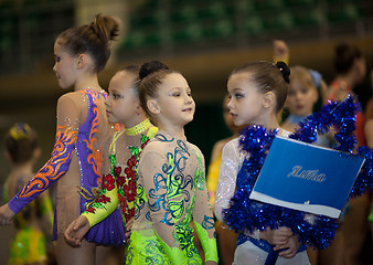 Image showing Young gymnasts - contestants