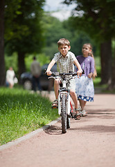 Image showing Riding a bicycle