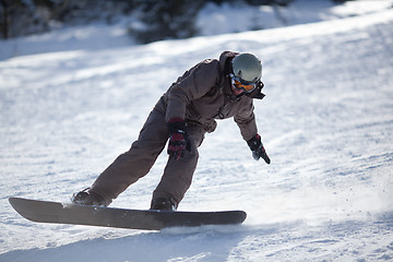 Image showing Man snowboarder