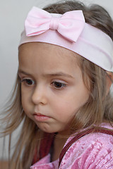 Image showing Thoughtful little girl