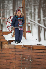 Image showing Little girl in winter park