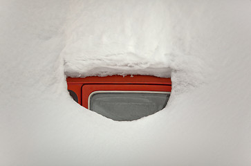 Image showing Car buried in snow