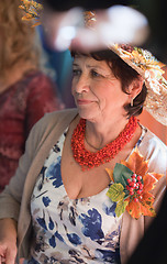 Image showing Portrait of women in a Autumn-like dress