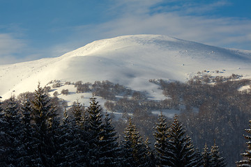 Image showing Snowy mountains