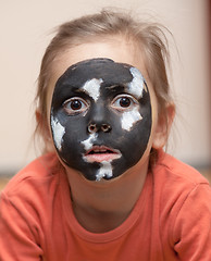 Image showing Dog alike painted girl's face