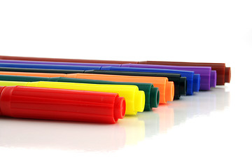 Image showing Felt Pens in a line