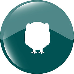 Image showing Owl on icon button isolated