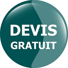 Image showing devis gratuit, Free quote glossy green button