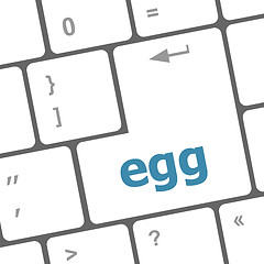 Image showing egg word on computer pc keyboard key