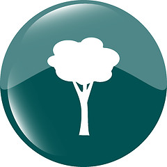 Image showing Tree Icon on Round Black Button Collection Original Illustration