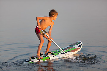 Image showing SUP (stand up paddle)  learning