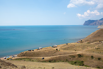 Image showing Camping on the beach