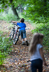 Image showing Children in forest