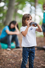 Image showing Little hiker resting