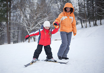 Image showing Ski lesson