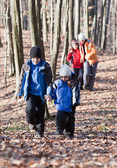 Image showing Family walking in the woods