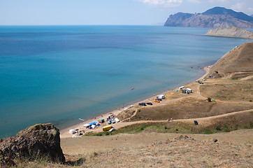 Image showing Camping on the beach