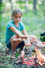 Image showing Barbeque in forest