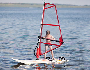 Image showing Windsurfing for little