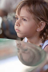 Image showing Portrait of little girl with her reflection