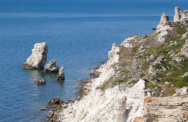 Image showing Rocky cliffs, the Black Sea coast