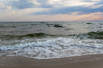 Image showing Sunset and sea