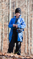 Image showing Portrait of little boy outdoors