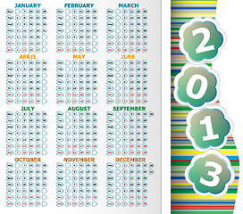 Image showing Simple 2013 year calendar