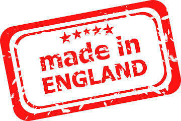 Image showing Red rubber stamp of made in england