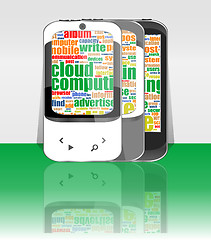 Image showing business brochure, smartphone set flyer template