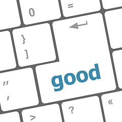 Image showing good word on computer pc keyboard key