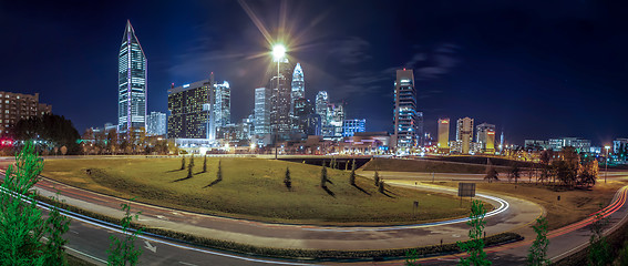 Image showing Charlotte City Skyline night scene