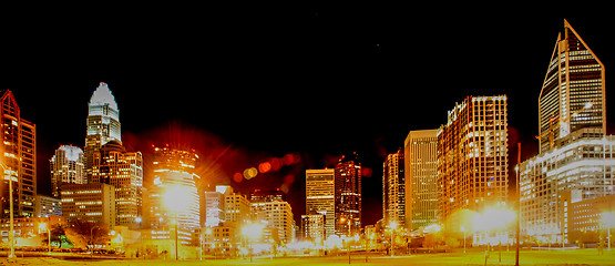 Image showing Charlotte City Skyline night scene