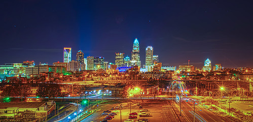 Image showing Charlotte City Skyline night scene