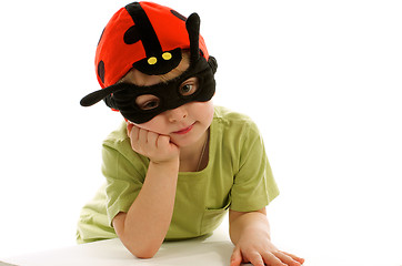 Image showing Little Boy in Ladybug Hat