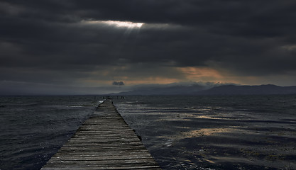 Image showing Storm over lake