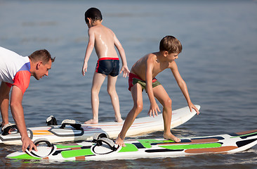 Image showing Learning to surf