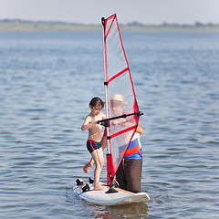 Image showing Windsurfing for little