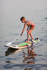 Image showing SUP (stand up paddle)  learning