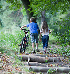 Image showing Children in forest