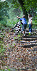 Image showing Children in forest