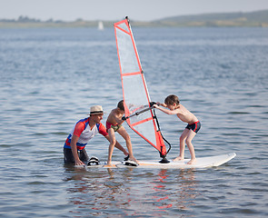 Image showing Windsurfing fun