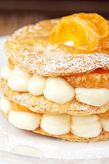 Image showing millefeuille with tangerine